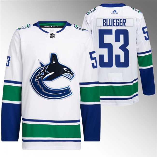 Men's Vancouver Canucks #53 Teddy Blueger White Retro Stitched Jersey,We sell and wholesale Men's Vancouver Canucks #53 Teddy Blueger White Retro Stitched Jersey on line form chian!